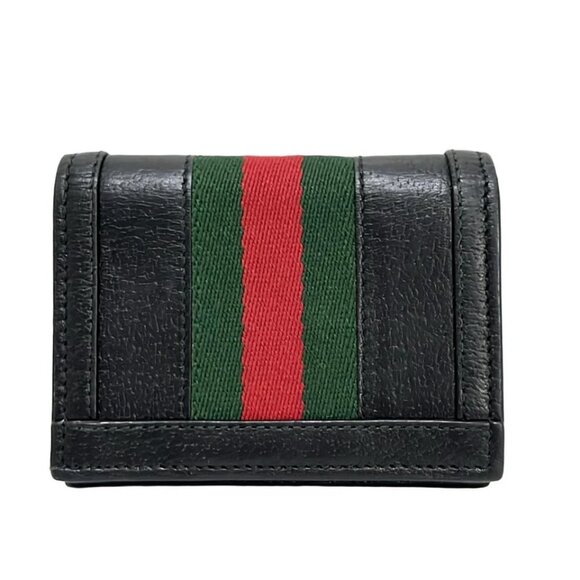 GUCCI Ophidia Black Green Red Leather Canvas - Bifold Wallet 299-040725 - Picture 2 of 5